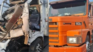 O acidente aconteceu por volta das 6h30, no sentido norte da rodovia, entre Goiânia e Anápolis Foto: Divulgação/PRF