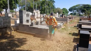 Os quatro cemitérios, Parque, Santana, Vale da Paz e Jardim da Saudade, passaram por serviços de zeladoria| foto: Divulgação/Comurg