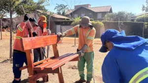 A ação tem como objetivo renovar os espaços e proporcionar mais conforto aos frequentadores das áreas de lazer da cidade.| foto: Aline Cristine