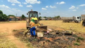 Ação, que envolve cerca de 250 servidores, tem como objetivo evitar acúmulo de lixo, entulhos e mato alto.| Foto: Divulgação