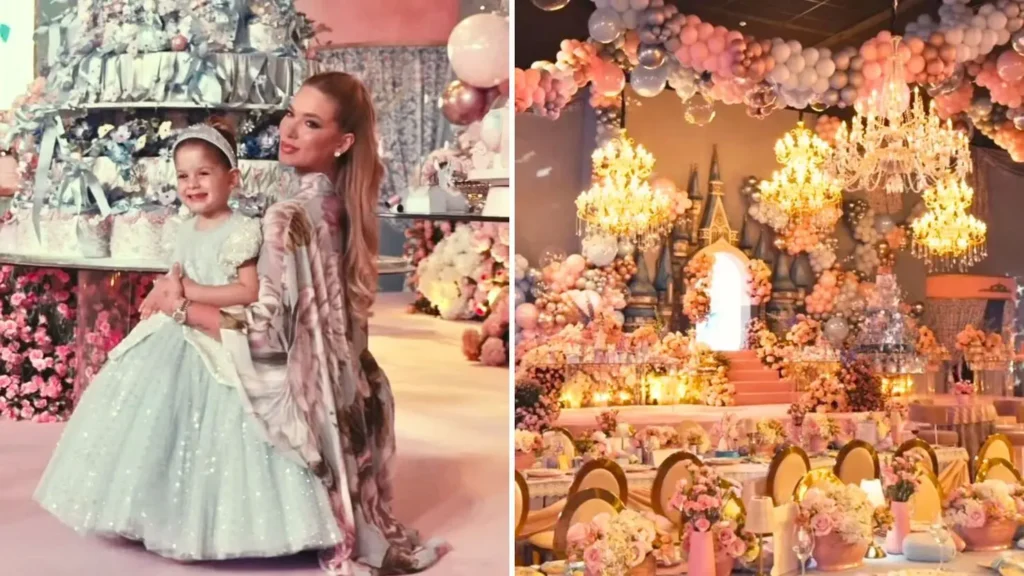 O evento, que tem como tema a Cinderela, promete encantar os convidados com decoração repleta de brilho| foto: redes sociais
