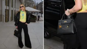 O destaque ficou por conta da bolsa Hermès, avaliada em 25 mil dólares.| foto: reprodução/redes sociais