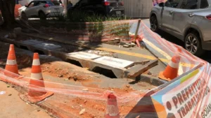 Construção de bocas de lobo ao redor do Parque Flamboyant vai melhorar drenagem na região| foto: Divulgação/Seinfra