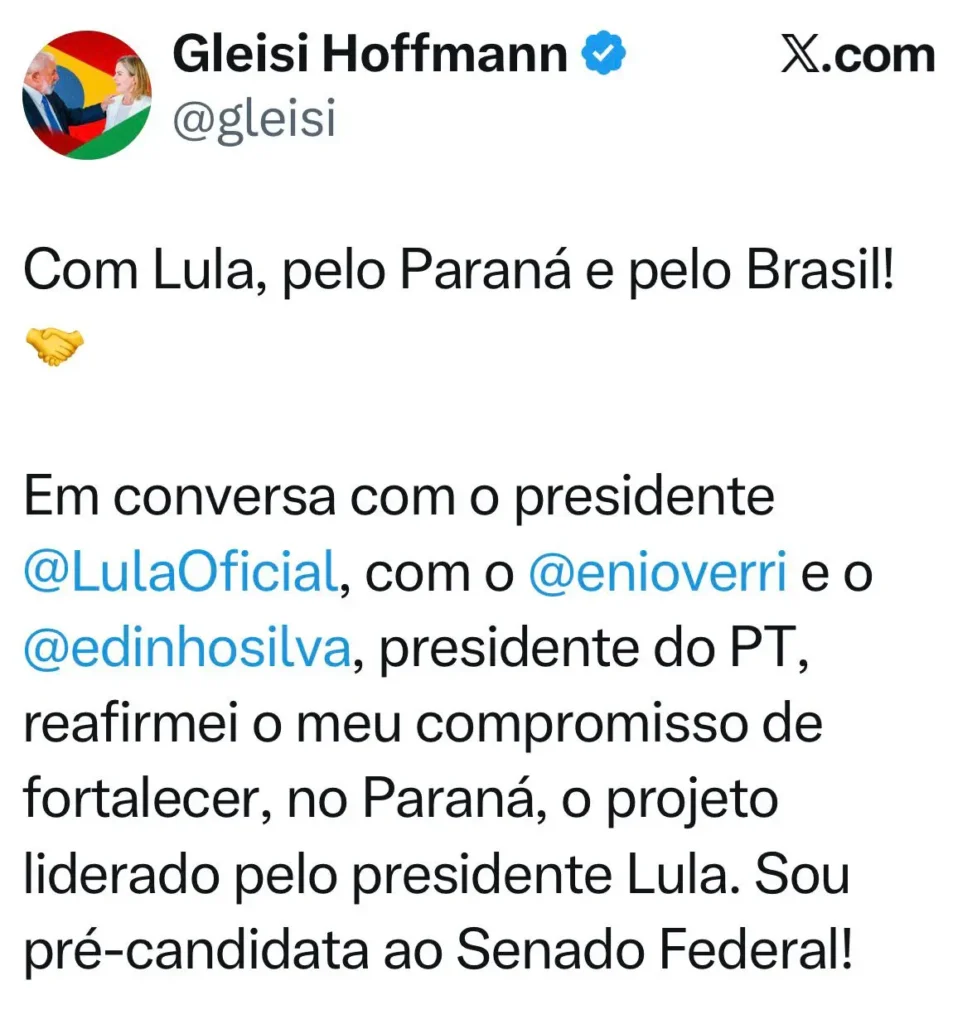 Gleisi Hoffmann entra na corrida pelo Senado 2 WhatsApp Image 2026 01 22 at 11.02.06