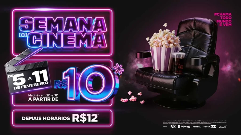Primeira ''Semana do Cinema'' de 2026 já tem data para acontecer em Goiânia 2 cinema