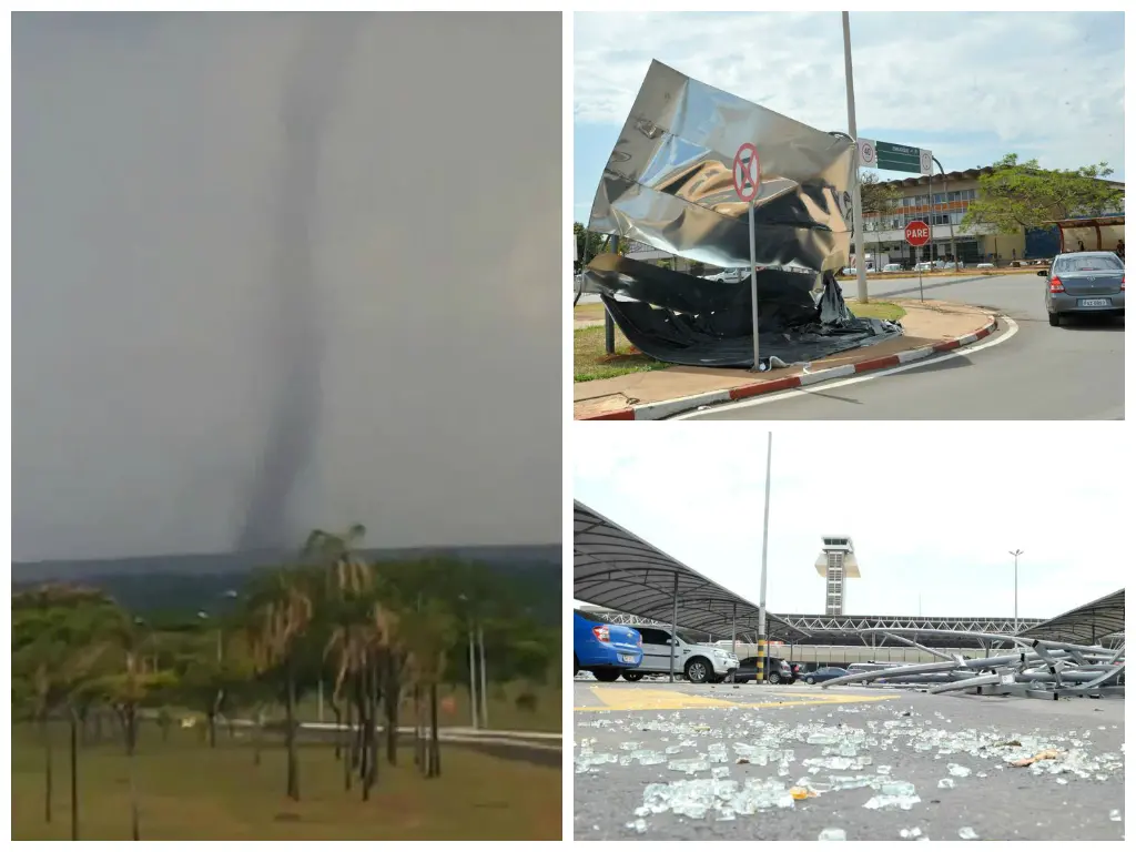 4142576266 passagem de tornado causa estragos no aeroporto de brasilia