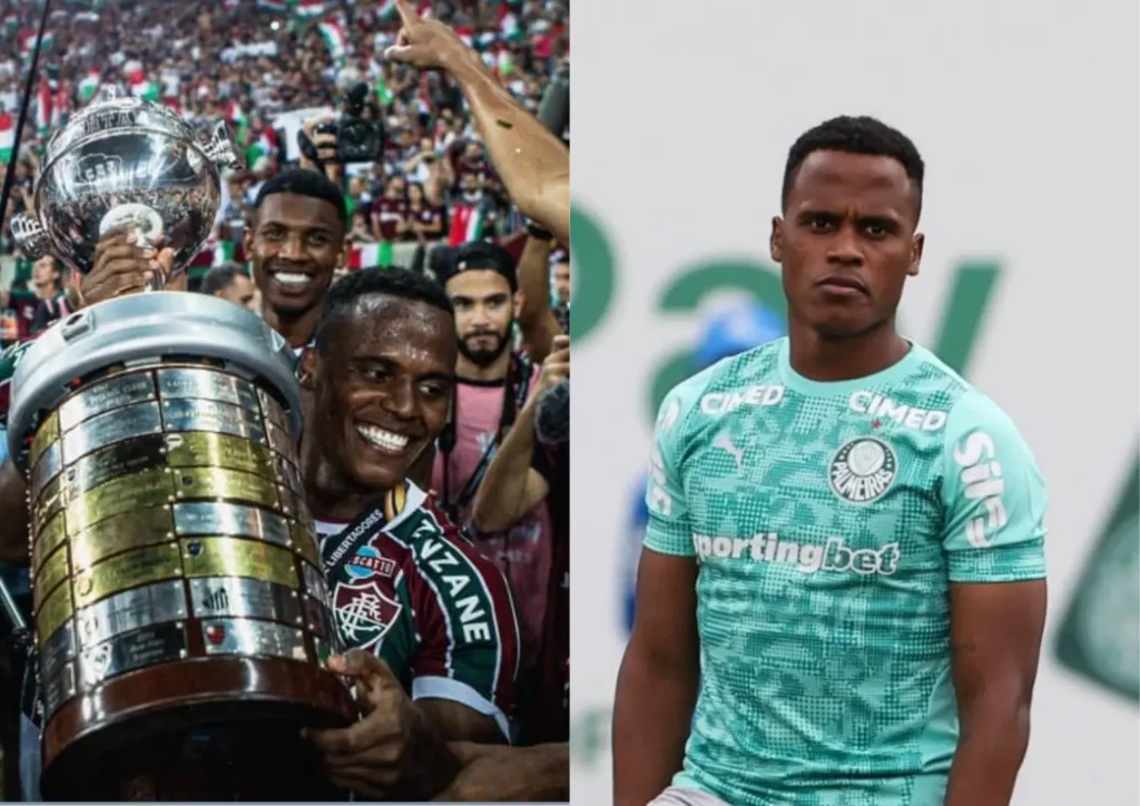 Jhon Arias defendeu o Fluminense e hoje atua pelo Palmeiras