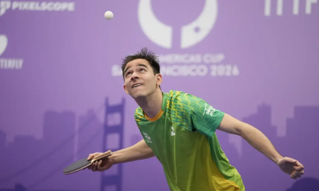Hugo Calderano na Copa America de tenis de mesa
