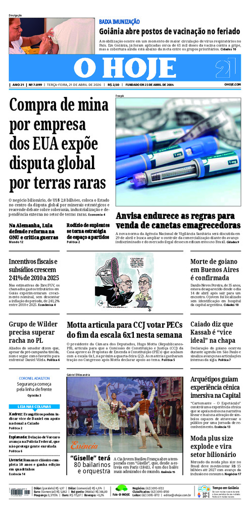 EDICAO 7099 21 04 2026 JORNAL O HOJE large