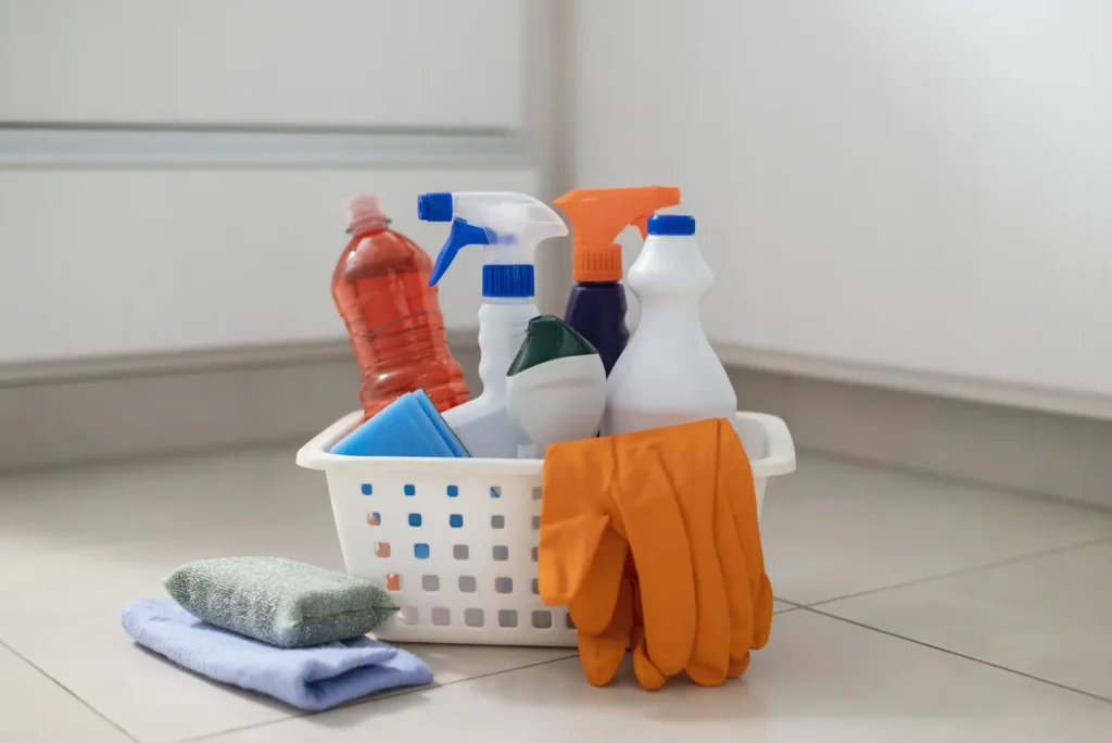 still life cleaning tools