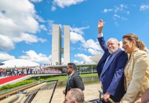 Lula e Janja da Silva na posse presidencial em janeiro de 2023