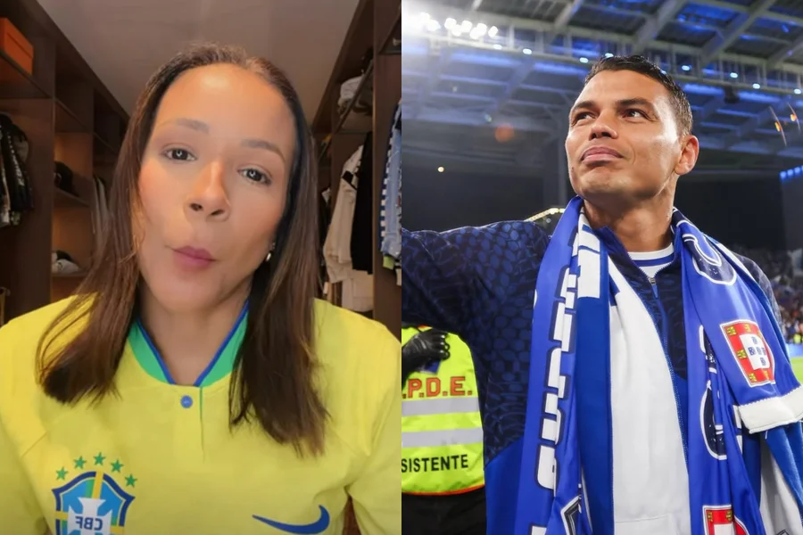 a reacao de belle thiago silva fora copa