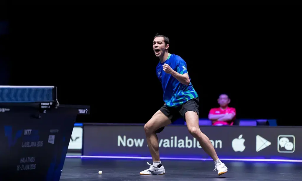 Hugo Calderano fica com o vice-campeonato no WTT da Eslovênia