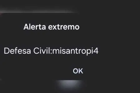 Falha ou ataque hacker? Alerta com a palavra “misantropia” enviado pela Defesa Civil provoca susto