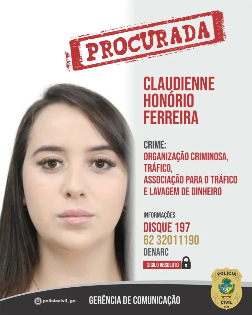 Veja quem é a mulher procurada pela PC em Goiás que movimentou R$ 45 milhões para facção criminosa