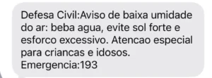 Defesa Civil alerta para umidade de 20% em Goiânia