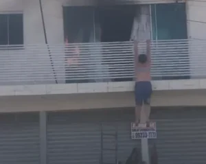 VÍDEO: mulher pula de sacada para escapar de incêndio em Anápolis e sofre queimaduras