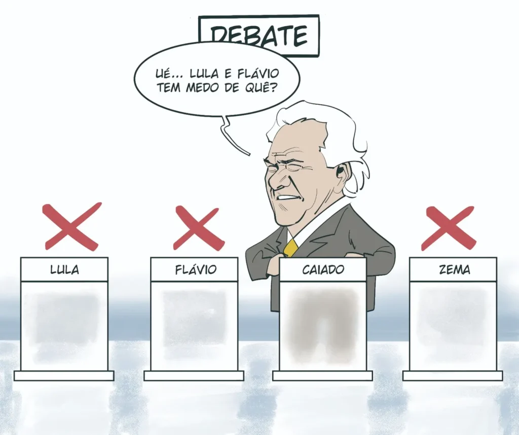 Ausências de Lula e Flávio no debate mostram a falência do jogo democrático