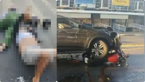 Adolescente embriagado atropela casal em moto em Goiânia