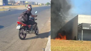 Suspeito coloca fogo em diversos lotes e é preso pela PM em Goiânia; veja o vídeo