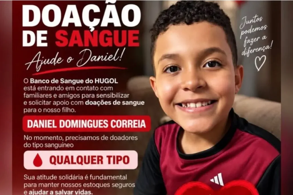 Menino de 10 anos atingido por disparo acidental precisa de doadores de sangue em Goiânia