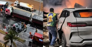 Motorista morre após carro elétrico pegar fogo em acidente na GO-020, em Goiânia