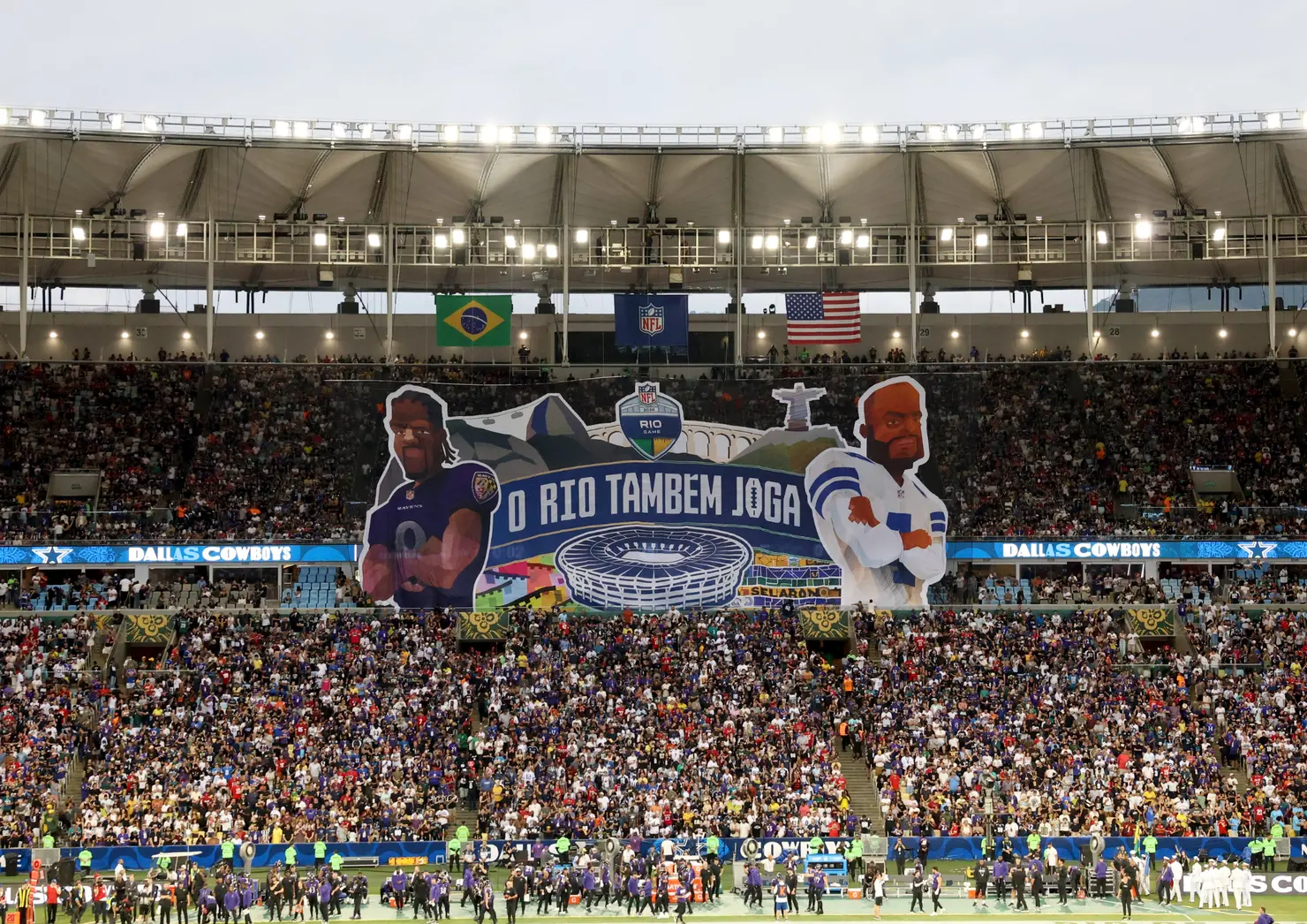Estrangeiros elogiam atmosfera da NFL no Rio e destacam festa no Maracanã