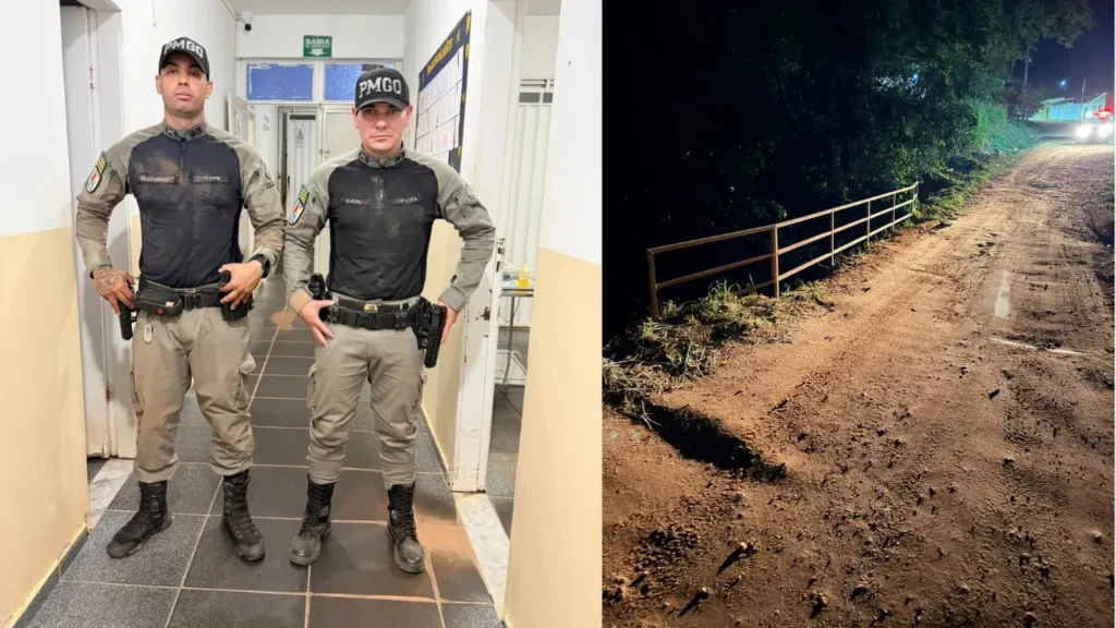 Policiais militares resgatam homem que caiu de ponte de cerca de quatro metros em Goiás