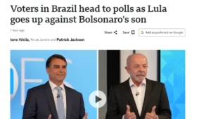 Eleição entre Lula e Flávio Bolsonaro ganha destaque na imprensa internacional